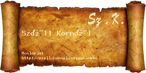 Széll Kornél névjegykártya